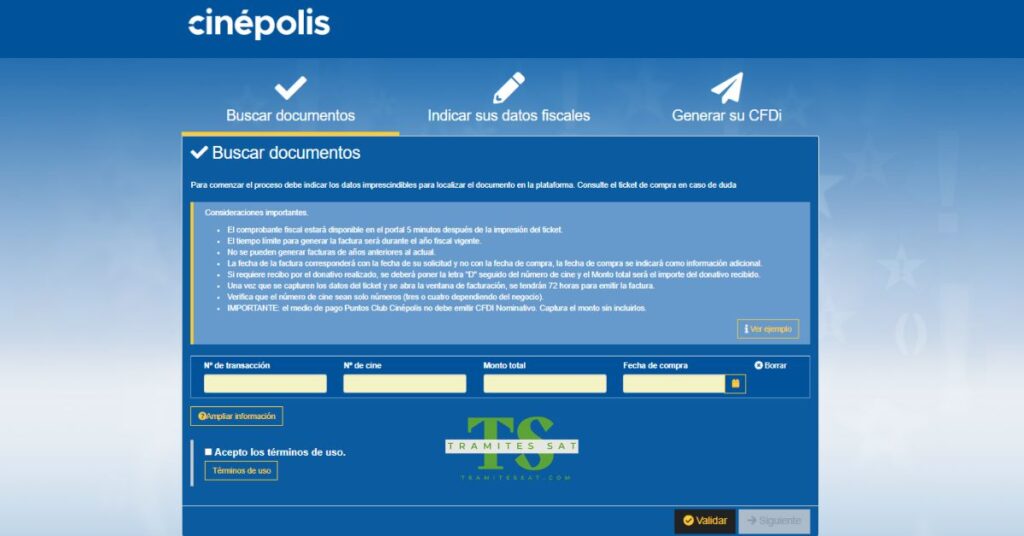 facturar cinepolis