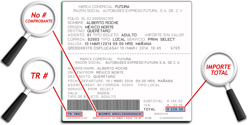ticket autobuses estrella blanca